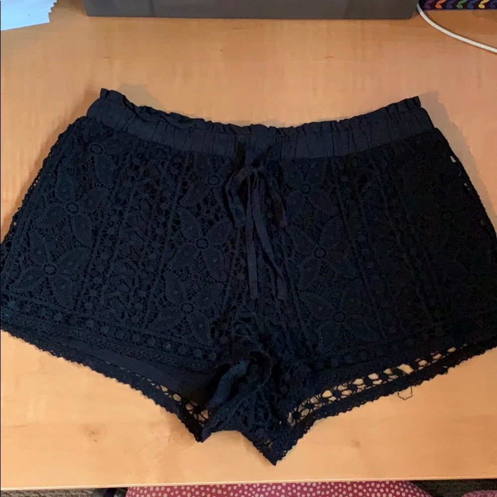 Topshop Black Lace Shorts